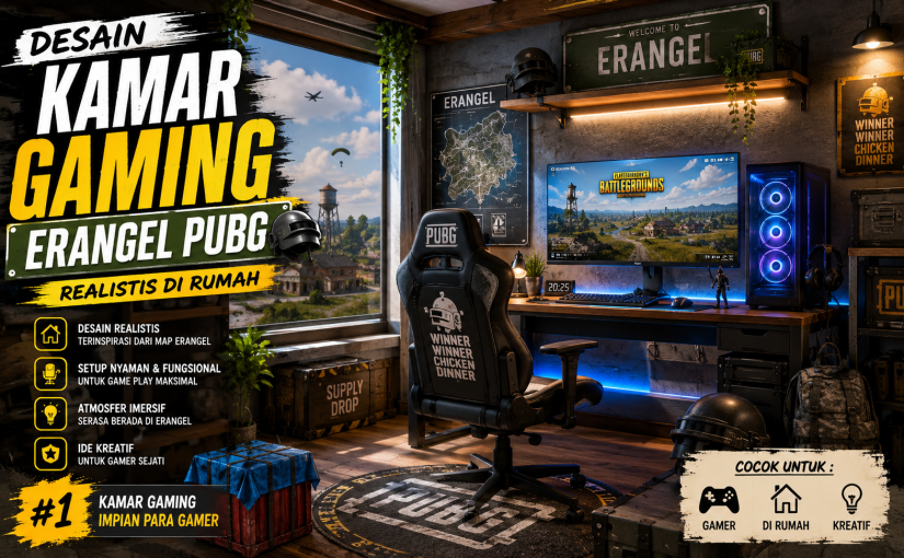 Desain Kamar Gaming Erangel PUBG Realistis